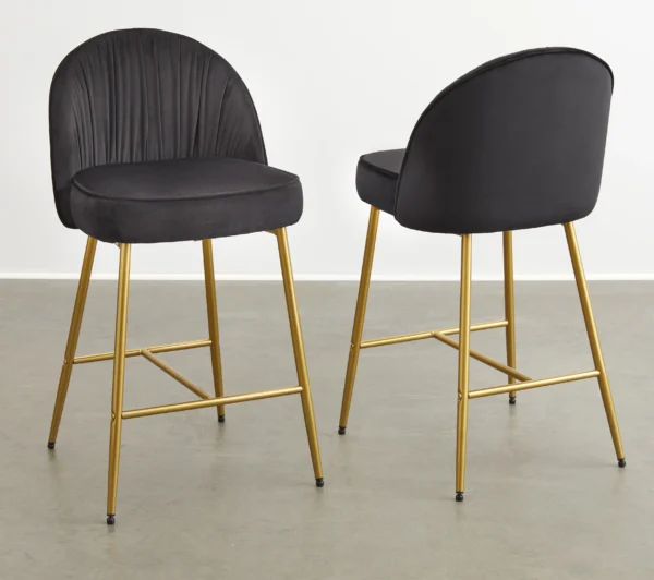 LUCILLE VELVET COUNTER STOOL SET OF 2 - Image 2