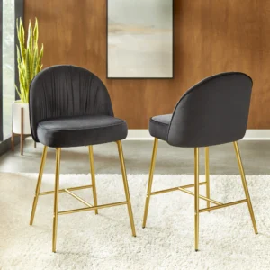 LUCILLE VELVET COUNTER STOOL SET OF 2