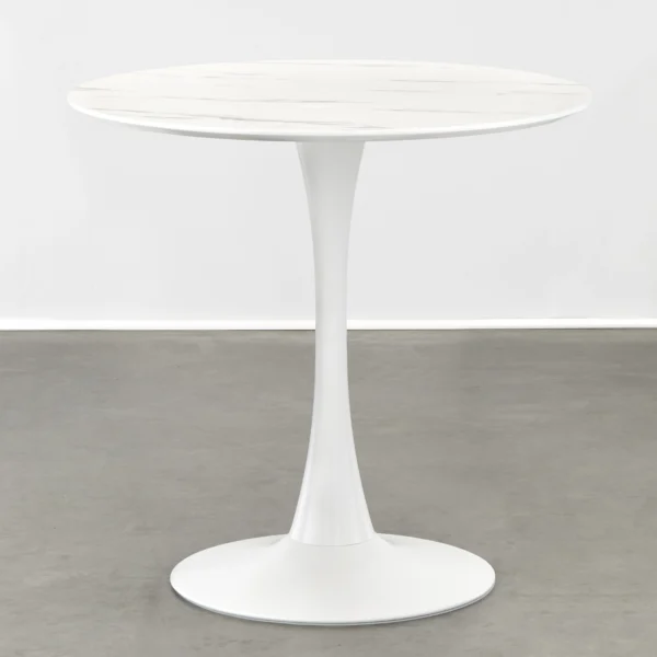RENA WHITE SLENDER PEDISTAL BASE DINING TABLE - Image 3