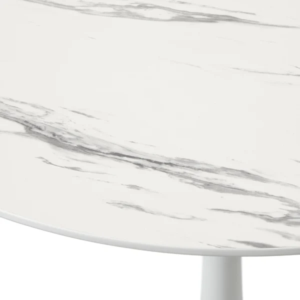 RENA WHITE SLENDER PEDISTAL BASE DINING TABLE - Image 4